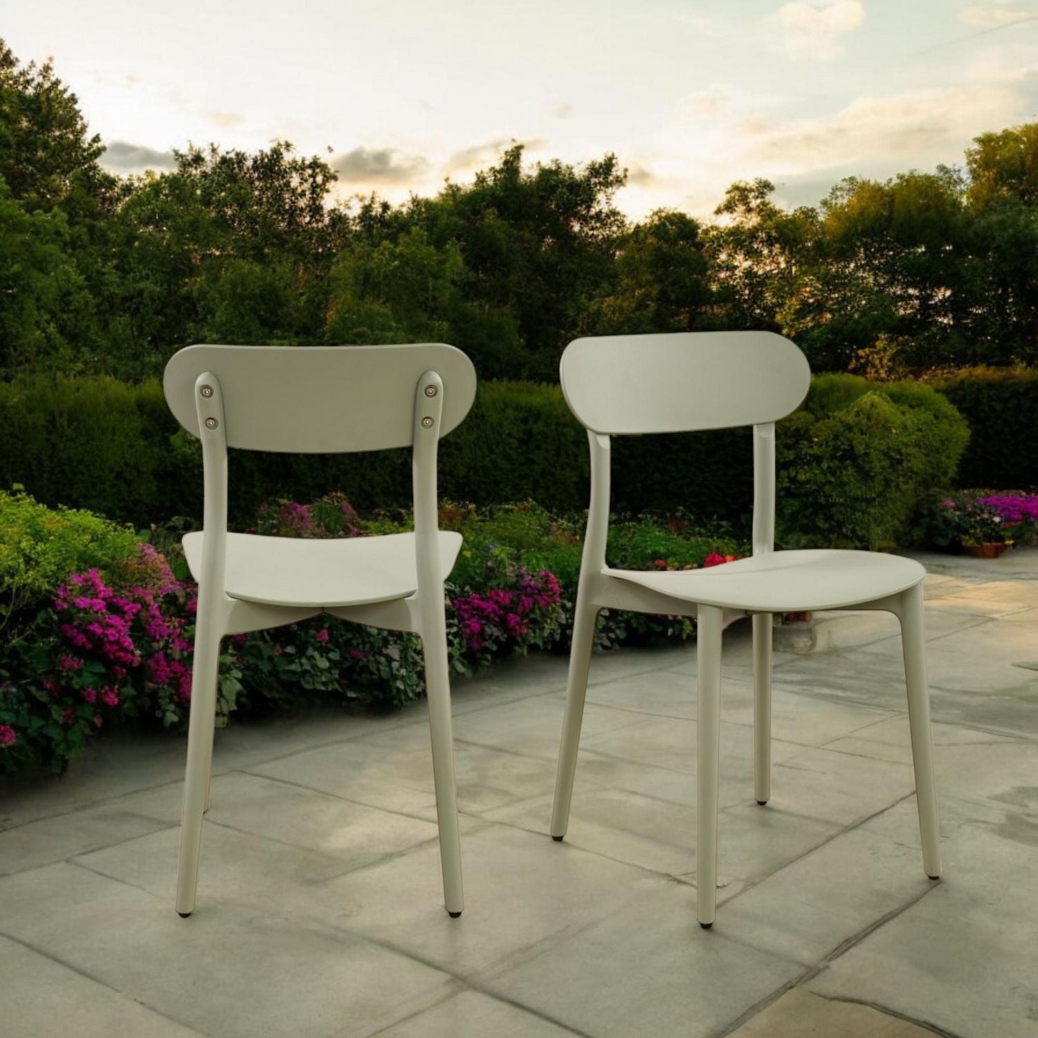 Patioflare Stacking Chair Set, Green, 2-Pack