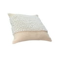 thumbnail image 5 of 20 x 20 Square Cotton Accent Throw Pillow, Soft Banded Braided Patchwork, White, Cream, 5 of 5