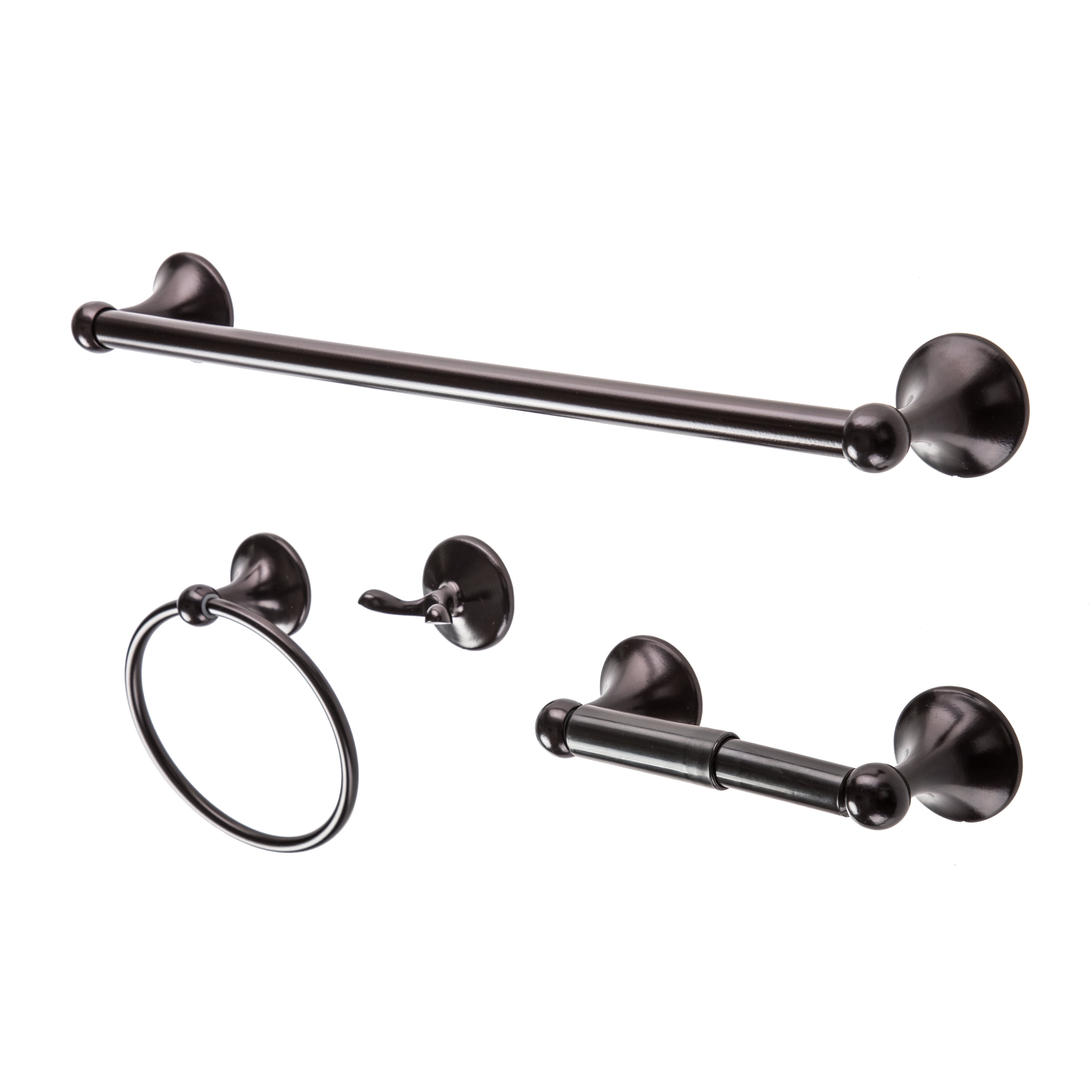 Home Zone 4Piece Bath Hardware Set, OilRubbed Bronze Finish