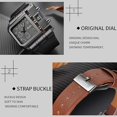 thumbnail image 4 of Mens Watches Rectangle Quartz Wrist Watch with Black Leather Strap Waterproof and Scratch, 4 of 5