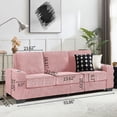 thumbnail image 4 of S-HOME 83.86" 3-Seater Corduroy Sofa in Modern Design Perfect for Living Room Bedroom Office，Pink, 4 of 12