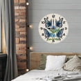 thumbnail image 3 of Eveokoki Round Wall Clocks Butterflies With Blue Flowers Wood Quartz Battery Operated Rustic Home Decor Handing Clocks for Living Room Kitchen Bedroom Bathroom Large Numbers Silent -12 Inch, 3 of 4