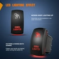 thumbnail image 3 of Nilight Rock Lights Rocker Switch Led Light Bar 5Pin Laser On Off SPST switches 20A/12V 10A/24V Switches Red with Jumper Wires Set for Cars Trucks RVs, 3 of 8