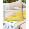 thumbnail image 4 of Waterproof Outdoor Throw Pillows with Inserts 12"x20" Set of 2, Yellow Grey Soft Decorative Pillowcases for Couch Bedroom, Abstract Modern Oil Painted Art Pillow Covers for Sofa Living Room, 4 of 8