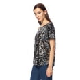 thumbnail image 4 of Womens Short Sleeve One Shoulder Sparkly Glitter Sequin Top Shirt, 4 of 5