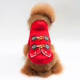 thumbnail image 2 of Ropa para mascotas perro gato otoño invierno ropa cuerno botón ropa para perro con capucha rojo XL, 2 of 5