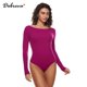 thumbnail image 2 of Body de una pieza de manga larga suave para mujer de Cozzifree, cuello barco, parte de arriba básica elástica con broches en negro y blanco, 2 of 5