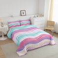 thumbnail image 3 of Erosebridal Gradient Stripes Bedding Twin Comforter Set,Abstract Lines Down Comforter,Kids Room Decorative,Reversible,Lightweight,2-Piece, 3 of 7