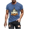 thumbnail image 2 of Handshe Men's Halloween Printed Short Sleeve Round Neck T-Shirt - Casual Fashion Blouse, 2 of 5