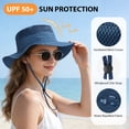 thumbnail image 3 of OZERO UPF 50+ Sun Hats for Women Men - Wide Brim Summer Mesh Hat UV Protection Packable Boonie Bucket Fishing Camping Safari Beach Hats for Ladies Hiking, 3 of 7