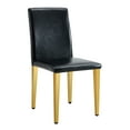 thumbnail image 2 of NYEESS Set of 4 Black PU Dining Chairs with Gold Metal Legs, Modern Minimalist Style, 2 of 11