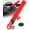 Red, variant on Steering Wheel Lock - Heavy Duty Antitheft Device and Car Security Lock with Adjustable Locking and 3 Keys - Great Vehicle and Truck Deterrent