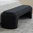 thumbnail image 5 of HIUU Black Entryway Bench,Upholstered Entryway Bench with Soft Chenille Fabric,Modern End of Bed Bench,Under Window Bench for Living Room and Entryway, 5 of 11