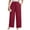 04 Wine Red, variant on Women Plus Size Casual Drawstring Wide Leg Pants Stretchy Straight Long Trousers With Pocket XL-5XL