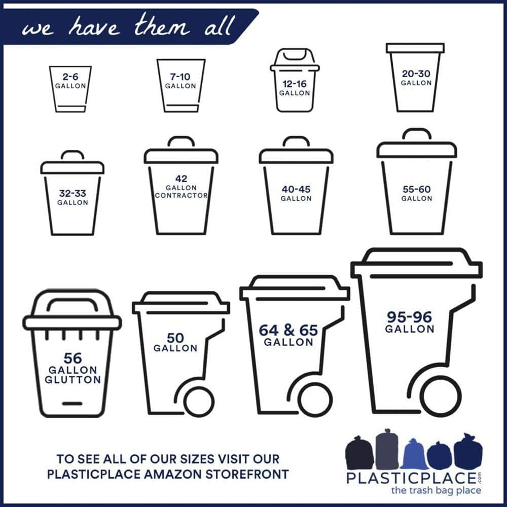Plasticplace 20-30 Gallon Trash Bags │ 1.5 Mil │ Clear Heavy Duty Garbage Can Liners │100 Count (Pack of 1)
