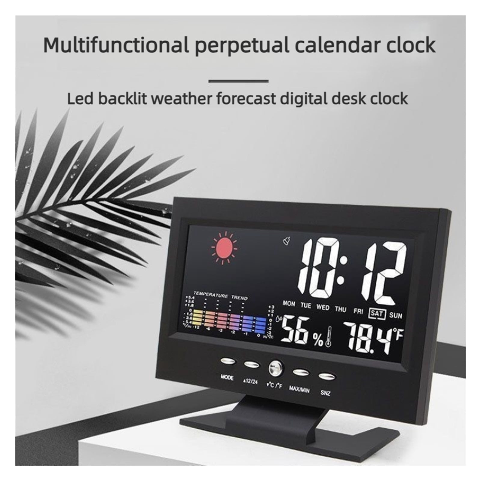 Wireless Weather Station with Color Screen, Digital Calendar Alarm Clock