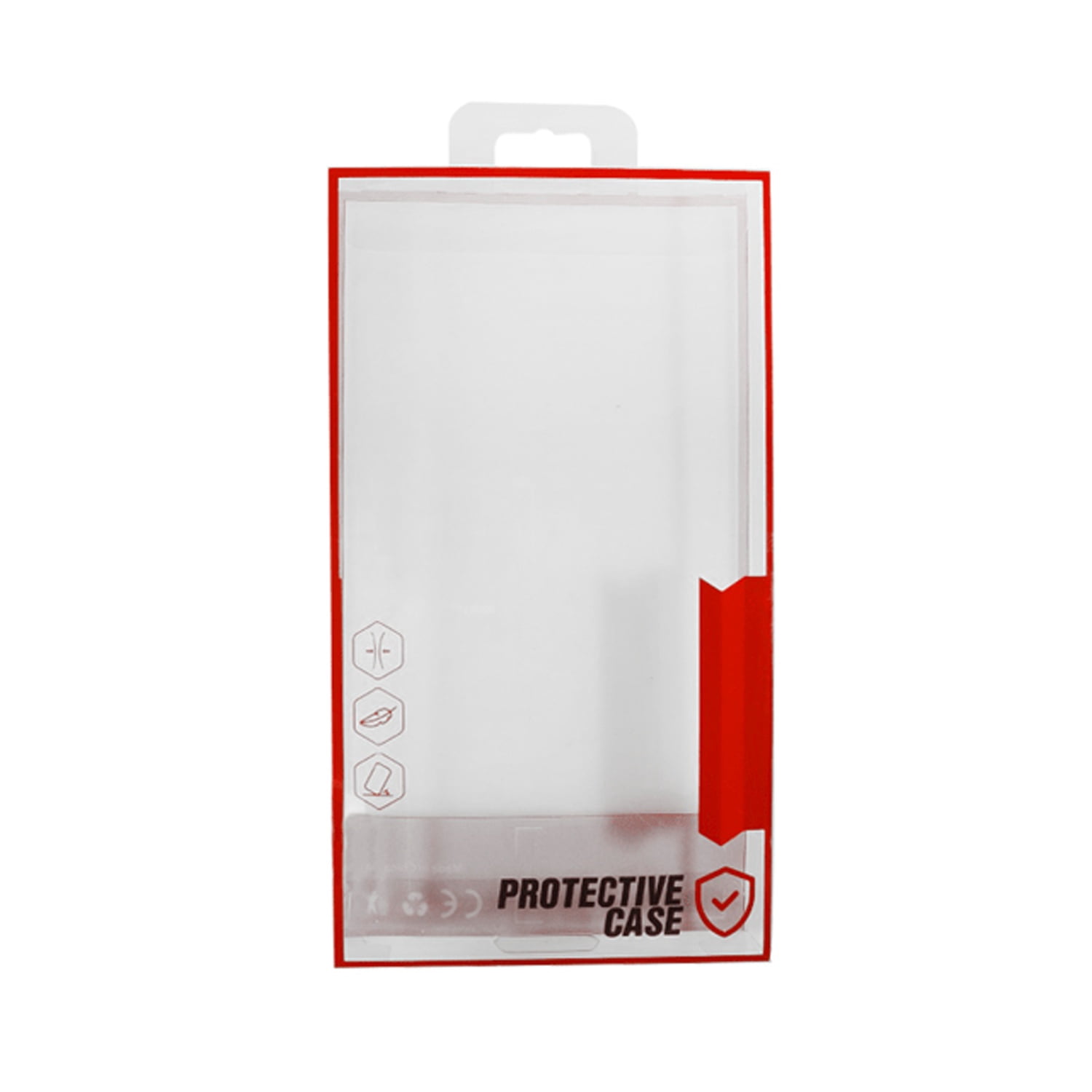 Strong Transparent Protective Packaging Box (Small Size/Pack of 50pcs) - Red