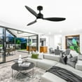 thumbnail image 2 of ALKAFY 52 inch Matte Black Modern Ceiling Fan - LED Light, Remote, 3 ABS Blades, 6-Speed for Bedroom/Living Room/Office, 2 of 9
