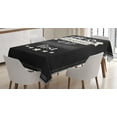 thumbnail image 1 of Ambesonne Text Tablecloth Rectangular Table Cover, Life is Uncertain Food Themed, 60"x84", Charcoal Grey and White, 1 of 3