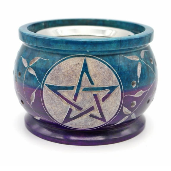 Soul Sticks Hand Carved Soapstone Charcoal Burner with Sieve 3inch