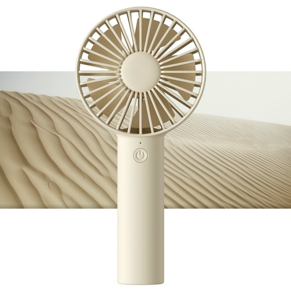 JISULIFE Handheld Fan, Portrable Mini Fan with 3 Speed, USB Rechargeable Personal Fan Battery Operated for Outdoor, Office, Travel -Brown
