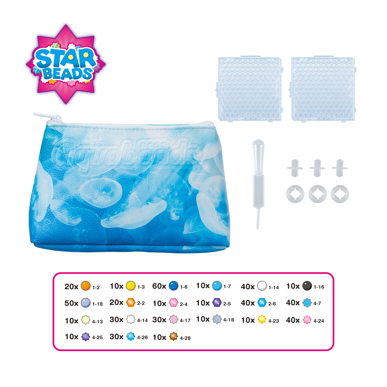 Aquabeads Decorator's Pouch, Complete Arts & Crafts Bead Kit for Children with DIY Purse - Bubbly Blue Sea Life Theme