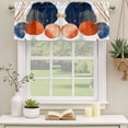 thumbnail image 2 of Navy Blue Burnt Orange Curtain Valances for Windows, Kitchen Valance Window Treatments Panel 2 Pack, Middle Century Modern Geometric Rod Pocket Short Curtains for Bathroom Bedroom 54 x 18 Inch, 2 of 8