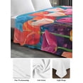 thumbnail image 6 of Colorful Spring Floral California King Size Flat Sheet, Wrinkleproof & Fadeproof Cooling Flat Bed Sheet Only, Summer Botanical Oil Painting Breathable Soft Bedding Top Sheets 108 x 98 Inches, 6 of 8