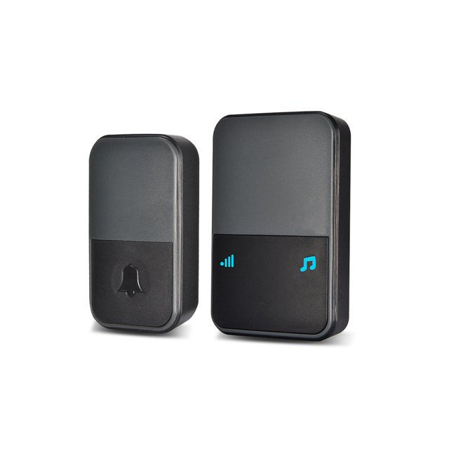 Timbre de puerta de 200 m de alcance, transmisor de enchufe de pared para el hogar, timbre de plástico, cascabeles eléctricos, dispositivo de Cerraduras de hardware Gary negro Enchufe de EE. UU.