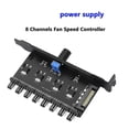 thumbnail image 4 of 2X Pc 8 Channels Fan Hub Cooling Fan Speed Controller for CPU Case HDD VGA PWM Fan PCI Bracket Power By 12V Fan (), 4 of 6