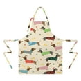 thumbnail image 2 of Colorful Funny Dachshund Apron-Garden Aprons for Women with Pockets-Cotton Linen Waterproof Kitchen Cooking Gardening Aprons Adjustable for Kitchen,Cooking,BBQ and Salon 33x27 Inch, 2 of 7