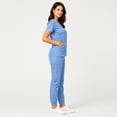 thumbnail image 4 of Scrubs For Women Set 2 Front Pockets Scrub Top And Elastic Cuff Jogger Cargo Pants Nurse Uniform 2 Piece Sets For Women Summer Light Blue L, 4 of 6