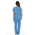thumbnail image 2 of Just Love Women's Scrub Sets Six Pocket Medical Scrubs (V-Neck with Cargo Pant) (Malibu Blue, Medium), 2 of 4