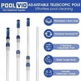 thumbnail image 3 of Poolvio 15 FT Telescopic Pool Pole - Adjustable 3 Piece Aluminum Pool Skimmer Pole for Pool Cleaning Skimmer Nets Vacuum Heads & Brushes, Strong Grip & Lock, 3 of 10