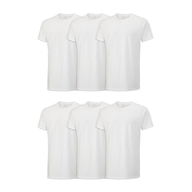Camiseta Fruit of the Loom Stay Tucked Crew para hombre, blanca, M x6