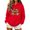 Red, variant on Fmbrln Women's Halloween Graphic Hoodie Long Sleeve Drawstring Hooded Sweatshirt Casual Pumpkin Print Pullover Tops with Pocket Army Green L