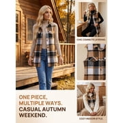 Cuteduck Womens Sleeveless Plaid Vest Wool Blazer Jackets Cardigan Outerwear Fall Winter Tops