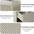 thumbnail image 4 of FURNIWAY Beige Curved 6 Drawer Dresser, Modern Long Dresser for Bedroom, Living Room, or Entryway, Push to Open Storage Chest, Minimalist Scandinavian Style, 4 of 8