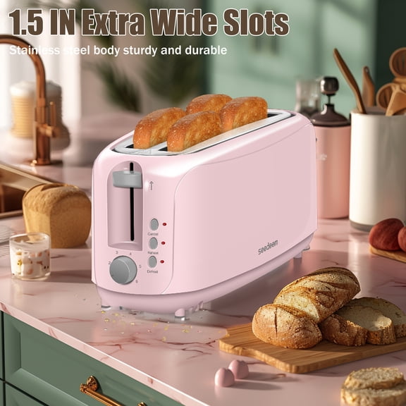 Toaster 4 Slice, Digital Stainless Toaster for Bagel, Defrost, Reheat, Dual Control, Removable Crumb Tray