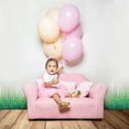 thumbnail image 3 of Keet Plush Kids Sofa with Accent Pillows - Pink, 3 of 6