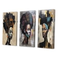 thumbnail image 3 of Designart "Contemporary African Urban Royalty II" African American Woman Wall Art Set Of 3 - Woman African American Black Gallery Wall Set For Home Decor, 3 of 6