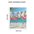 thumbnail image 3 of ZFLMY Flamingos Beach Surrealism Ready to Hang Canvas Wall Art Home Decor Living Room Bathroom Bedroom Office Gift Idea 12x16in, 3 of 5