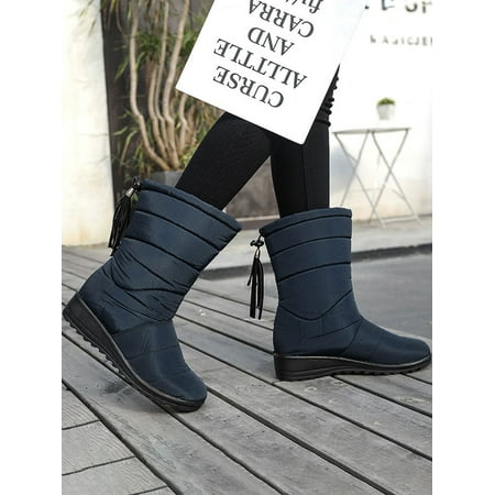 

Colisha Comfy Warm Winter Boots For Women Wedge Heel Faux Fur Lined Indoor Outdoor Boots Soft Antiskid Mid-calf Casual Shoes