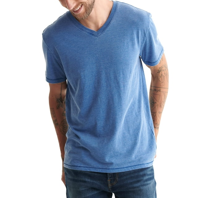 Camiseta Lucky Brand Venice Burnout con cuello en V para Hombres - Azul