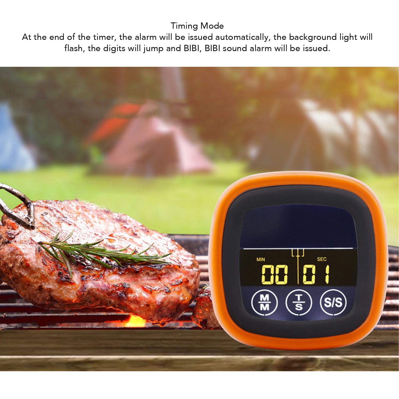 NFTIGB Meat Thermometer Touchscreen 2 Probes Digital Grill Thermometer with Timer for BBQ Beef Turkey Kitchen Cooking, 3.1 inches / 7.9 cm