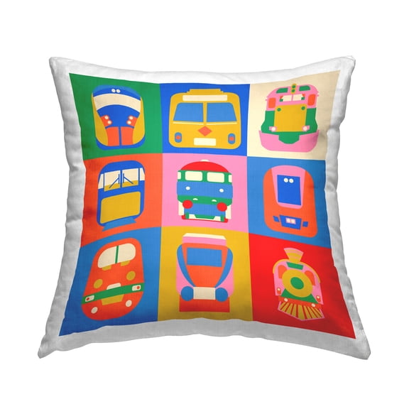 Stupell Industries Bold Public Transportation Decorative Printed Throw Pillow Design by Carrie Cantwell