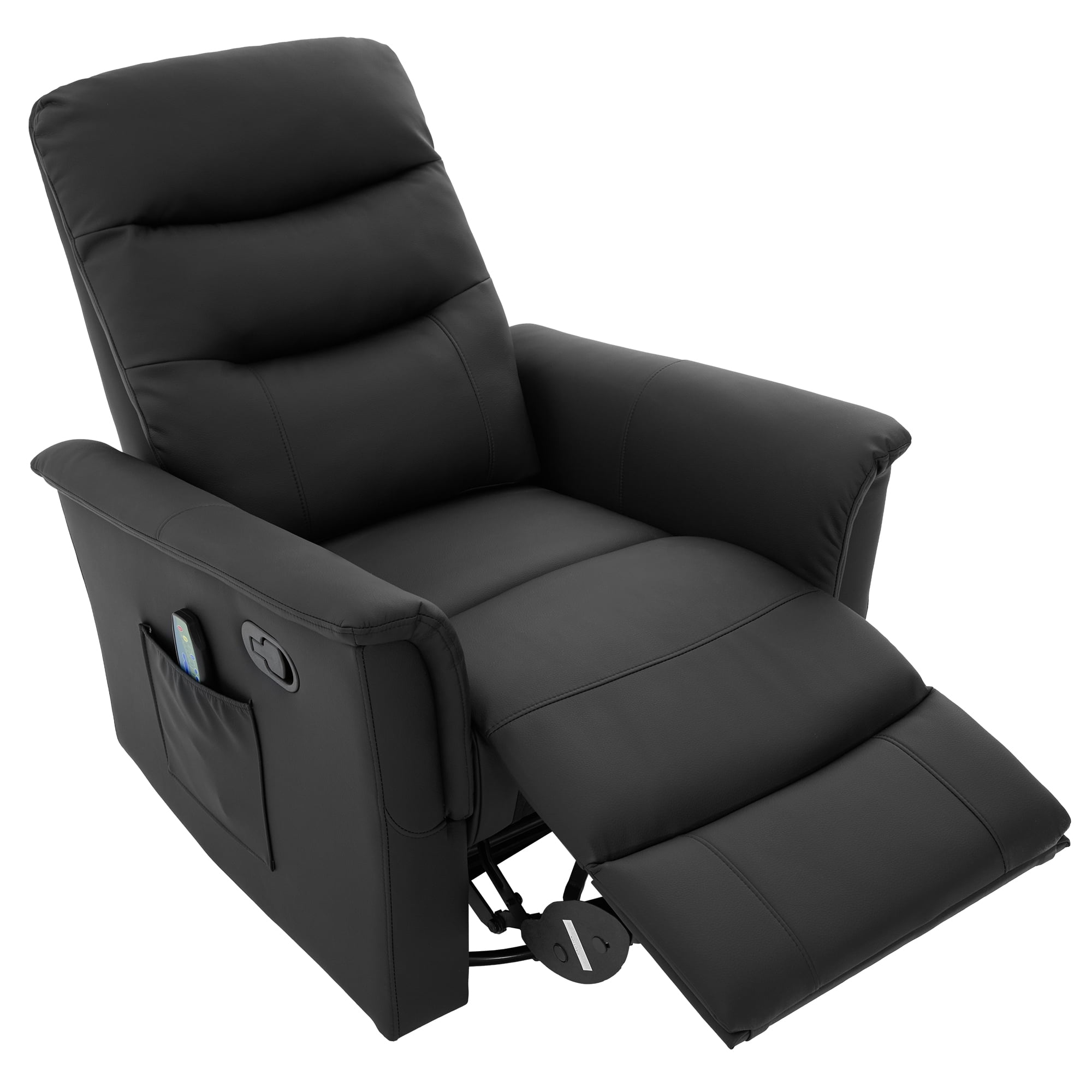 Euroco Manual Recliner Chair, 270° Swivel Rocker Chair with 8-Point Massage Function and Adjustable Backrest,Nursery Rocking Recliner for Living Room, Bedroom and Nursery,Black