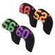 thumbnail image 1 of 4 fundas de neopreno para cabezas de hierros de golf, protectoras, accesorios y transporte. Negro, 1 of 9