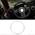 thumbnail image 2 of Silver Steering Wheel Center Trim For Compass 10-15 For Patriot 11-15 For Grand Cherokee 11-13 For JK Wrangle 11-17 Decor Trim, 2 of 5
