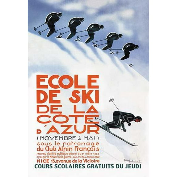 Ecole de Ski-Fine Art Canvas Print (20" x 30")